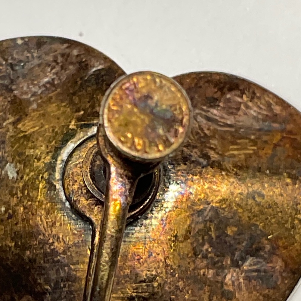 Gold Heart Earrings with Amber Accents - Picture 4 of 5